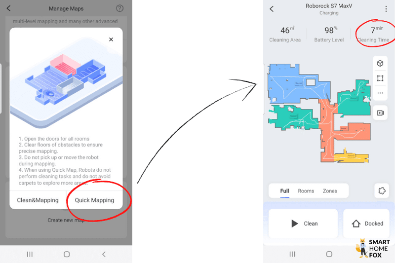 Функция быстрого картирования Roborock S7 Pro Ultra и S7 MaxV Ultra